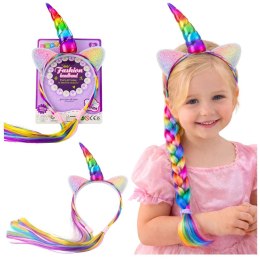 Opaska Z Rogiem Jednorożca Kolorowe Włosy Do Plecenia Warkoczy Lean (28039)