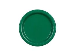 Talerz jednorazowy ciemny zielony papier śr. 180mm 6 szt Partydeco (TPP90-012C)