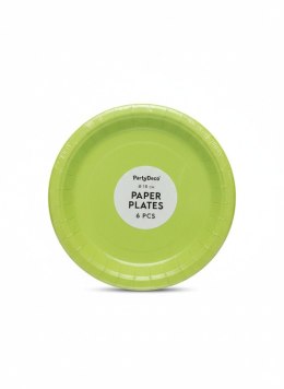 Talerz jednorazowy jasno zielony papier śr. 180mm 6 szt Partydeco (TPP90-102)