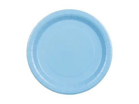 Talerz jednorazowy jasny niebieski papier śr. 230mm 6 szt Partydeco (TPP102-001J)