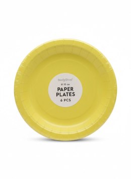 Talerz jednorazowy żółty papier śr. 180mm 6 szt Partydeco (TPP90-084)