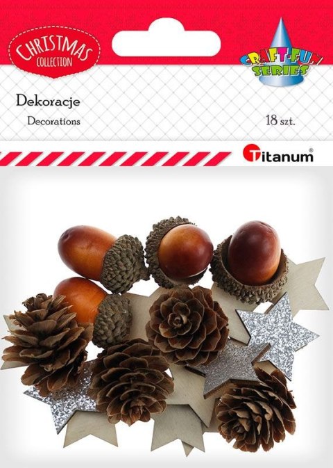 Zestaw dekoracyjny Craft-Fun Series szyszki, żołędzie, gwiazdki Titanum (23BR1204-61)