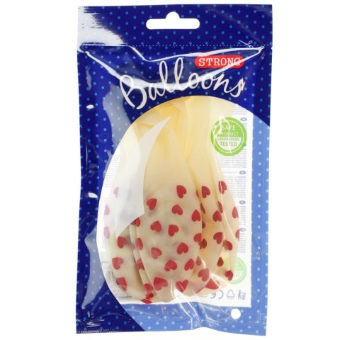 Balon gumowy serca przezroczyste 300mm Partydeco (SB14C-228-099R-6)