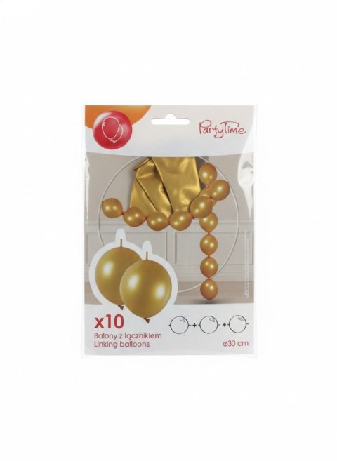 Balon gumowy z łącznikiem (10 szt.) złoty Arpex (KB7627)