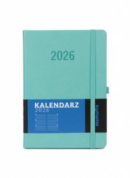 Kalendarz książkowy (terminarz) 2026 MEMOFIX TDW B6 Antra (turkusowy)