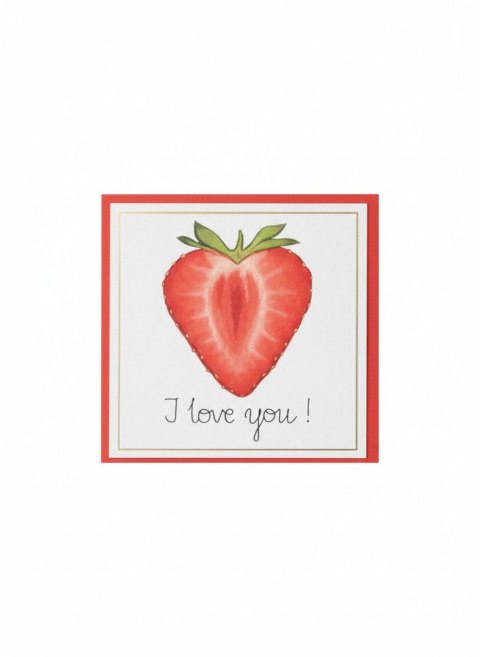 Kartka składana Karnet KW WALtruskawkowe SERCE kw Henry (5907465666817)