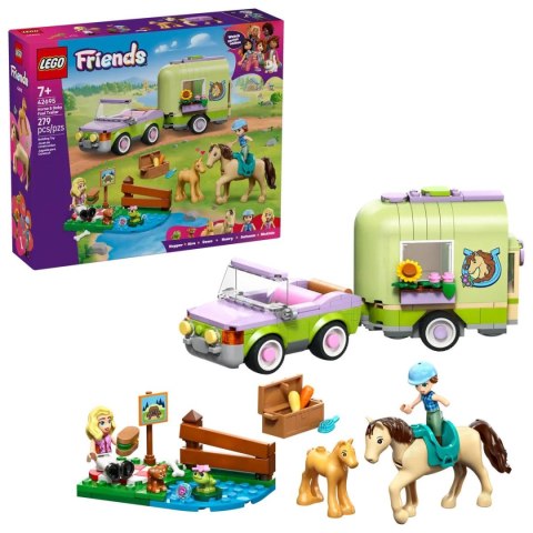Klocki konstrukcyjne Friends Przyczepa z koniem i źrebaczkiem Lego (42695)