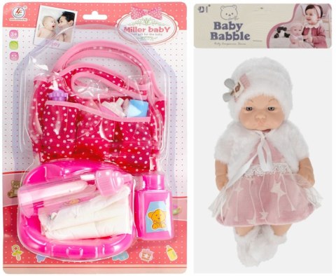 Pakiet PROMOCJA akcesoria dla bobasa+lalka bobas 25cm Mega Creative (472747+659343)