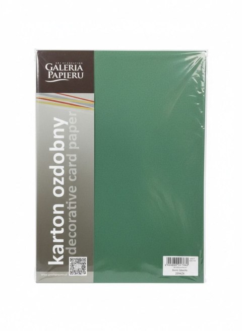 Papier ozdobny (wizytówkowy) Brillo A4 Zielony 200g Galeria Papieru (205424)