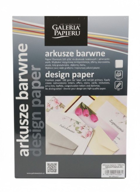 Papier ozdobny (wizytówkowy) barwne arkusze niezapominajki A4 Galeria Papieru (234610)