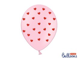 Balon gumowy Serca, Pastel Baby Pink różowy 300mm Partydeco (SB14P-278-081J-6)