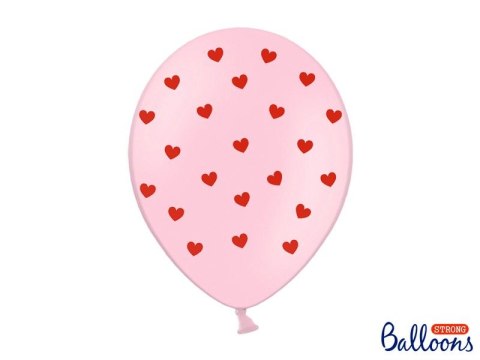 Balon gumowy Serca, Pastel Baby Pink różowy 300mm Partydeco (SB14P-278-081J-6)