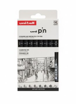 Cienkopis kreślarski 005-12 8 szt ASP011 wkład czarny mixmm 1kol. Uni (206475)