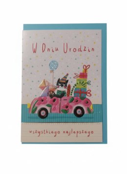 Kartka składana Karnet B6 KOT W AUCIE B6 Henry (5908451982706)