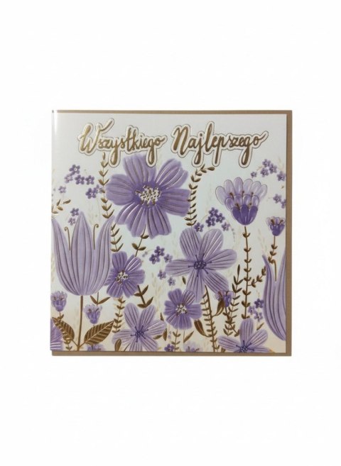 Kartka składana Karnet KW KWIATY FIOLETOWE II kw Henry (5908451980535)