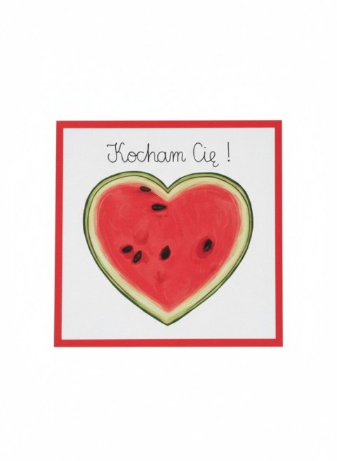 Kartka składana Karnet KW WAL ARBUZOWE SERCE kw Henry (5907465666800)
