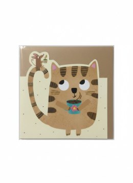 Kartka składana Karnet wycinany KW Kot z myszką kw Henry (5908451981389)