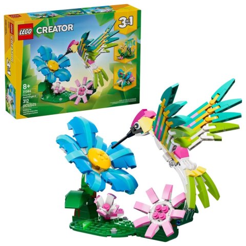 Klocki konstrukcyjne Creator 3w1 Dzikie zwierzęta: kolorowy koliber Lego (31384)
