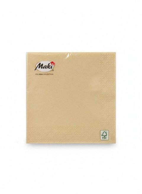 Serwetki airlaid złoty bibuła [mm:] 400x400 Pol-mak (DHOA000101_50)