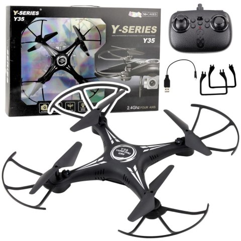 Dron Y-35 Zdalnie Sterowany Lekki Żyroskop Obrót 360° Czarny Lean (23103)