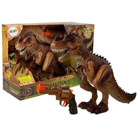 Figurka Ruchomy Dinozaur Tyranozaur Para Wodna Pistolet Dźwięk Światła Lean (7738)
