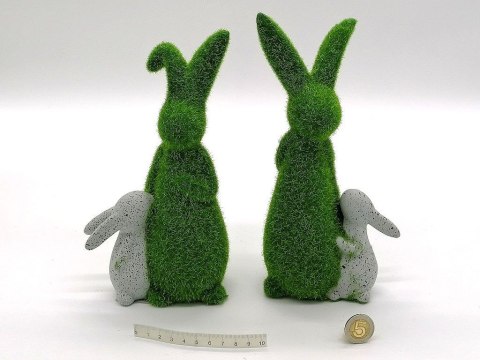 Figurka zając flokowany z królikiem 23cm One Dollar (237841)