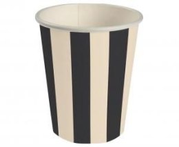 Kubek jednorazowy paski czarno beżowe papier 250ml Godan (PG-KPA3)