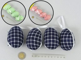 Ozdoba wielkanocna jajka zawieszki 4szt. kratka mix One Dollar (222632)