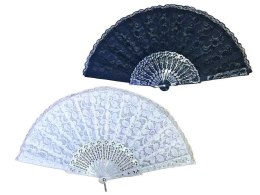 Wachlarz koronkowy 2 kolory, 23cm Adar (630376)