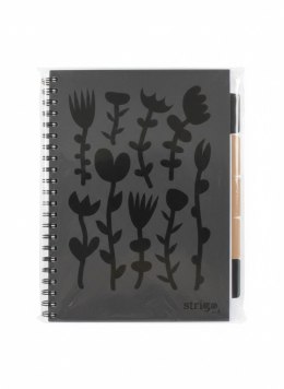 Kołozeszyt (kołonotatnik) A4 PADS FLORAL CZARNY 100k. 80g krata Strigo (PADS042)