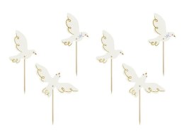 Ozdoba na piku Dekoracje do muffinek - Gołębie, 14.5 cm, mix Partydeco (KPM31)