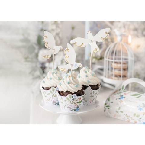 Ozdoba na piku Dekoracje do muffinek - Gołębie, 14.5 cm, mix Partydeco (KPM31)