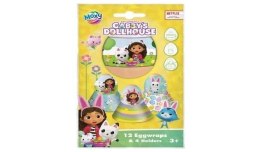 Dekoracja jajek 12 owijek i 4 podstawki na jajka Koci domek Gabby Grafix (173764)