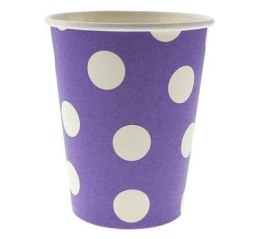 Kubek jednorazowy lawendowy w groszki papier 270ml Godan (PF-KGLA)