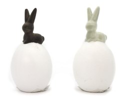 Ozdoba wielkanocna aksamitne jajko z zającem 15cm One Dollar (358768)