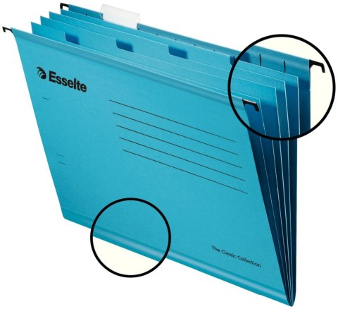 Teczka zawieszkowa A4 z 4 przekładkami niebieski karton 210g Esselte (93133)