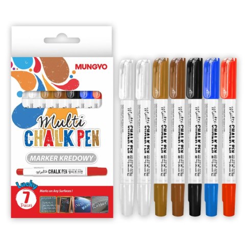 Marker specjalistyczny kpl 7 szt kredowy wkład mix okrągła końcówka Penmate (TT8532)