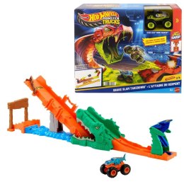 Tor wyścigowy Monster Trucks PASZCZA KROKODYLA + samochód Hot Wheels (JJN45)