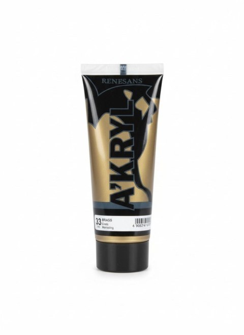 Farba akrylowa Brąz metaliczny kolor: brązowy metaliczny 200ml Renesans (33)