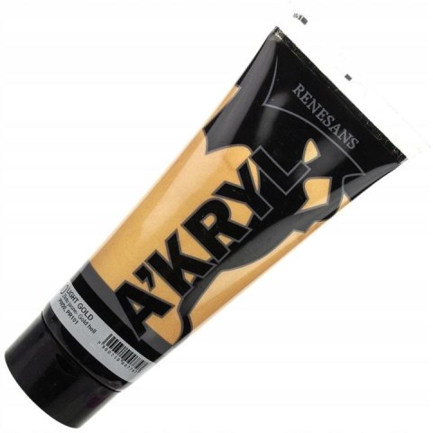 Farba akrylowa kolor: złoty jasny 200ml Renesans (30)