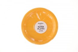Talerz jednorazowy pomarańcz papier śr. 180mm 6 szt Partydeco (TPP90-005J)