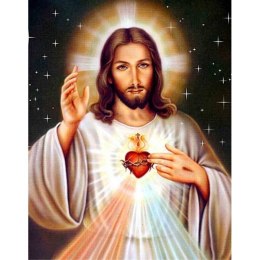 Zestaw kreatywny Diamentowa mozaika Jezus serce 30x40cm Norimpex (NO-1006539)