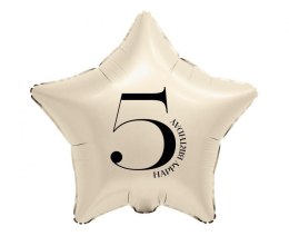 Balon foliowy Gwiazda z cyfrą 5 (kremowy) 18cal Godan (FG-BGM5)