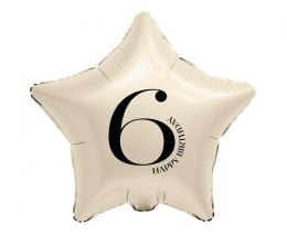 Balon foliowy Gwiazda z cyfrą 6 (kremowy) 18cal Godan (FG-BGM6)