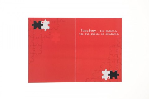 Kartka składana B6 Karnet B6 Walentynki PUZZLE Henry (5908451981099)
