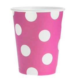 Kubek jednorazowy różowy w groszki papier 270ml Godan (PF-KGRO)