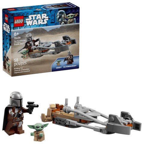 Klocki konstrukcyjne Star Wars Śmigacz Mandalorianina i Grogu Lego (75436)