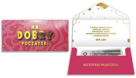 Pamiątka z komunii świętej na dobry początek Koperta Gold-01 (5907195305550)