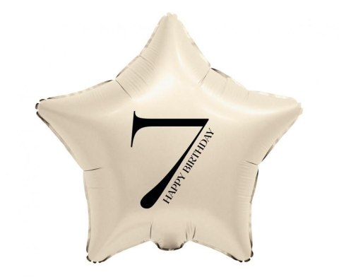 Balon foliowy Gwiazda z cyfrą 7 (kremowy) 18cal Godan (FG-BGM7)