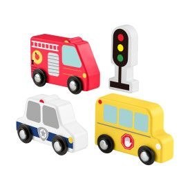 Samochód zestaw pojazdów drewnianych Fisher Price (JCY32)